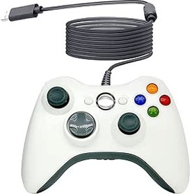 Resim Ostent telleri bağlı USB Controller Gamepad Joystick Joypad uyumlu Microsoft Xbox 360 için konsol Windows PC dizüstü bilgisayar oyunu renk beyaz 