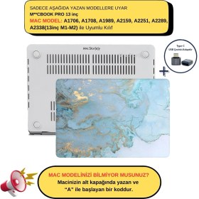 Resim McStorey Macbook Pro Kılıf 13inç M1-M2 A1706 A1708 A1989 A2159 A2251 A2289 A2338 ile Uyumlu Mermer06NL 