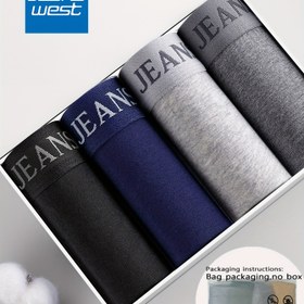 Resim 4 Paket JEANSWEST Erkek Pamuklu Boxer Şortları, Düz Renk, Orta Esneklikli Örgü Kumaş, Elastikli Rahat Kısa Şort İç Çamaşırı, Rahat Nefes Alabilen 96% Pamuk 4% Elastik 
