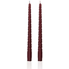 Resim Burgu Şamdan Mumu 2li Set Bordo 29 Cm 