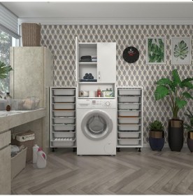 Resim Kenzlife Çamaşır Makinesi Dolabı Sinemsepetduble Byz 08 Li Banyo Arkalıksız Kurutma Bulaşık Çok Renkli 