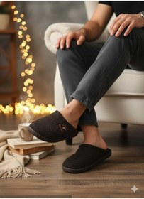 Resim Gezer Erkek Kışlık Rahat Taban Ev Bahçe Terlik 