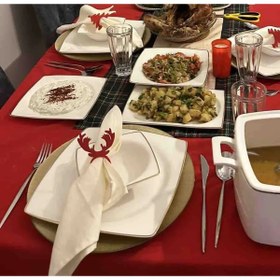 Resim Dekals Geyikli Peçete Sunum Yüzüğü Peçete Servis Halkası Peçete Sunum Aksesuarı 