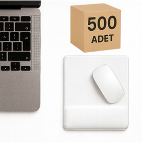 Resim Boldy 500'lü Bilek Destekli Mouse Pad Kaymaz Mouse Ped Fare Pedi Beyaz Mouse Pedi Dikdörtgen Mouse 