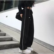 Resim BROOD's Harajuku Zip Detail Black Tracksuit Oversize Unisex Eşofman Altı 