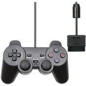 Resim Siyah Kablolu Şok Uzaktan Kumanda Ps2 Kablolu Oyun Controle Joypad Sony Ps2 Kablolu Denetleyici Gamepad Aksesuarları 