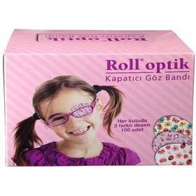 Resim Roll Optik 100 Adet Göz Kapama Bandı Kız Çocuk 3 Desenli 