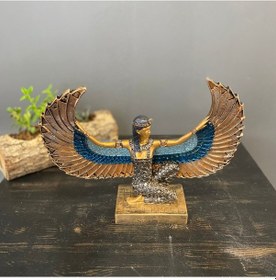 Resim Mısır Tanrıçası Yan Oturan İsis Heykel Biblo 