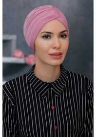 Resim Hürrem Bone Gül Kurusu Pratik Hazır Geçmeli Tesettür Bone Sandy Kumaş Taçlı B (545490273) Gülkurusu 