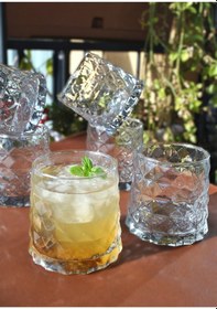 Resim 6 Parça Cam Meşrubat Ve Su Bardağı Seti 370 Ml Cam Kokteyl Bardak -elmas Şeffaf 