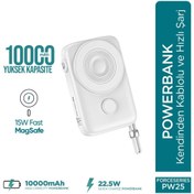 Resim shopwave Force Pw25 10000mah 22.5w Kendinden Kablolu Magsafe Powerbank - Kablosuz Mini Şarj Cihazı - Dijital 
