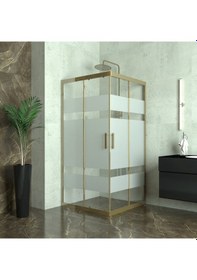 Resim Tekno Duş Bronze Vega 6mm Kumlamalı Cam Kare Duşakabin Yarı Beyaz 