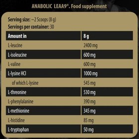 Resim KEVIN LEVRONE Anabolic LEAA9 Leucine Enriched Essential Amino 