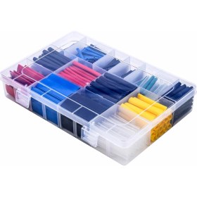 Resim Makaron 580 Parça Renkli Daralan Tamir Kiti Seti Kutulu Kablo Koruyucu Açık Kapatma Aparatları 