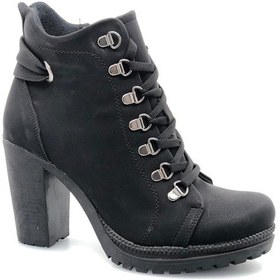 Resim Ayakdaş 1058 Yüksek Topuk Bağcıklı Kadın Bot Siyah 