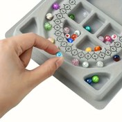 Resim 1 adet DIY Bileklik Tasarım Tahtası - Boncuk ve Takı Yapımı Tepsisi Ölçüm Kılavuzu ile, El Yapımı Aksesuar Plastik El Sanatları Aracı 