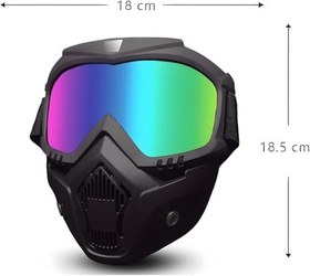 Resim Aputue Taktik maske, çıkarılabilir yüz maskeli retro motosiklet gözlüğü, UV400 korumalı güvenlik gözlüğü, oyuncak tabanca oyunları için uyumlu, bisiklet gibi açık hava sporları için ideal 