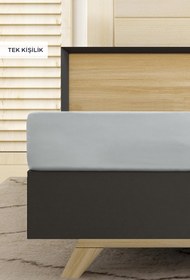 Resim Taş Tek Kişilik Fitted / Lastikli Pamuk Çarşaf 