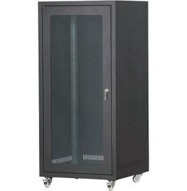 Resim Setrack 19'' 20U 600 x 600 Tekerlekli Camlı Rack Kabinet 