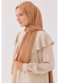 Resim Mirsoy Scarf Halka Desen Parlak Jakar Şal - Kum Beji Kum Beji 