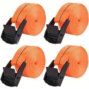 Resim Topnotch 4 Adet Kolay Kullanım Ratchet Bağlama Kayışı Kamyon Oranje 118.11 İnch 