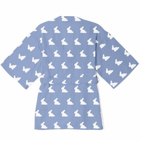Resim Müslin Çocuk Kimono Bornoz - Mono Lapin Royal Blue - 4 Yaş 