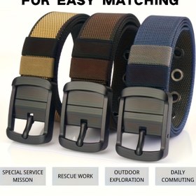 Resim CKIRUV Erkekler için Taktiksel Çift Yönlü Döner Kemer - Ağır Hizmet Tipi Naylon Toka, Kolay Sökme Mekanizması, 5 Renk (Siyah/Bej/Gri/Yeşil/Mavi) Ayarlanabilir Outdoor, Kamp ve Günlük kullanım 