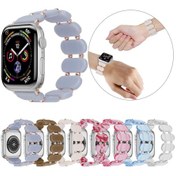 Resim iOS Uyumlu Watch Serisi İçin 6 44mm Streç Saat Kordonu Kayış 
