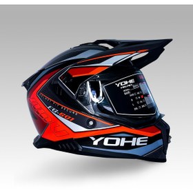 Resim Yohe FG601 Kask Full Face Motosiklet Neon Turuncu Parlak Çift Vizör UV Bluetooth Yuvalı ECE 22.06 MIPS 