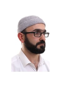 Resim Gri Katlamalı Sade Desen Kışlık Kadife Takke Şapka 