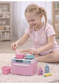 Resim Çocuklar İçin Oyuncak Mini Mutfak Seti Fırınlı & Dolaplı Eğitici Oyun Mutfağı 