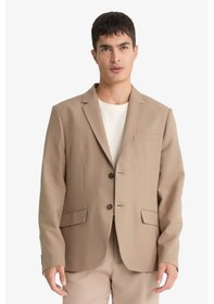 Resim Defacto Slim Fit Dar Kesim Twill Düğmeli Blazer Ceket F7232ax25aubg404 Bej 