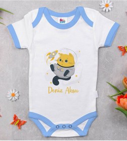 Resim Bitmeyenkartus Bk Kids Kişiye Özel Mavi Bebek Body Zıbın - Model 194 Çok Renkli 