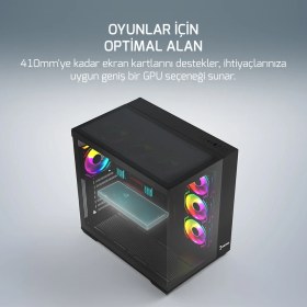 Resim GamePower Warcry Prism 4xARGB Fan Cam ATX Gaming Kasa 