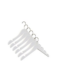 Resim Nyn Ahşap 3-7 Yaş Çocuk Elbise Askısı Beyaz Renk 6 Adet 