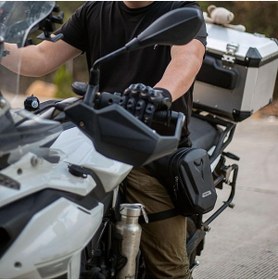 Resim ebakbak Motosiklet Bel Bacak Çantası Sert Kabuk Model Motor Bacak Çanta Leg Bag 