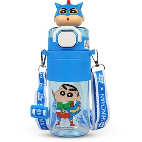 Resim Vagonlife Crayon Shinchan Tritan Pipetli Matara 650 ml Mavi 