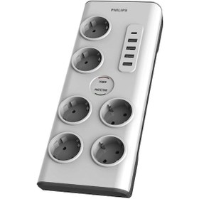 Resim Philips Spn7060Wa/62 ­Priz ­6 Gm Ac,5Xusb 40W 900J­ Beyaz 