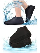 Resim Siyah Silikon Yağmur Koruyucu Ayakkabı Kılıfı Kaymaz Su Kir Geçirmez Large (40-46) 