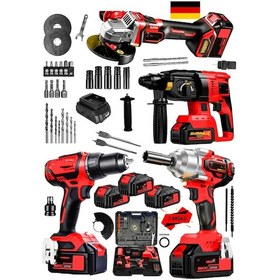Resim Stilmax Red4ST 20AHx 4'lü Set Akülü Şarjlı Vidalama + Somun Sökme + Taşlama + Kırıcı Delici Seti 