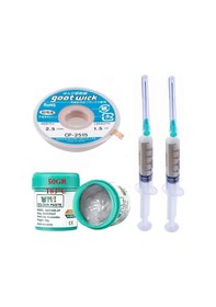Resim Bst-509 Krem Lehim Sıvı Lehim Solder Paste 50gr Lehim Emme Temizleme Teli 2,5mm Cp-2515 
