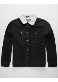 Resim Oliggopol Slim Fit Içi Full Kürklü Erkek Kot Ceket Mont(300903773) 