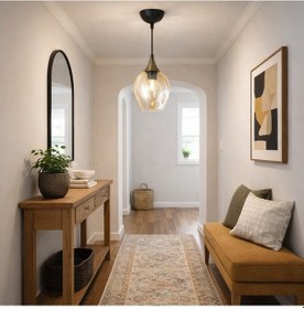 Resim Tt606-1-sy-esk Tt Ayd. Mat Siyah-eskitme Basık Camlı Tekli Avize Siyah - Eskitme 