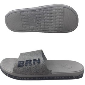 Resim Byron Brn Erkek Gri Kaymaz Taban Deniz Plaj Havuz Günlük Terlik Gri 