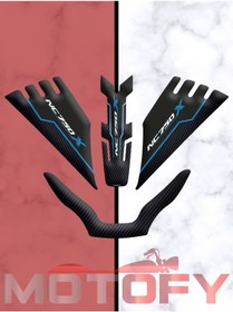 Resim Honda Nc750x 2021-2024 Uyumlu Tank Pad Set Mavi Karbon 