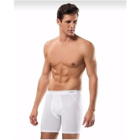 Resim Erdem 1470 Erkek Likralı Uzun Boxer 6 Adet Beyaz 