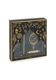 Resim Siyah Çeyizlik Seccade Seti Gelin Bohçasına Uygun Dini Hediyelik İsme Özel Yasin Kitabı 001 