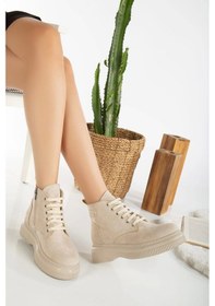 Resim Jiwa Bej Süet Bağcıklı Bot Çok Renkli 