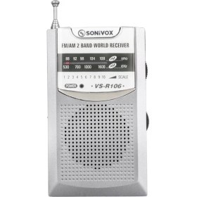 Resim Gri Renkli Kompakt Analog Fm Radyo, Taşınabilir ve Hafif Tasarım 