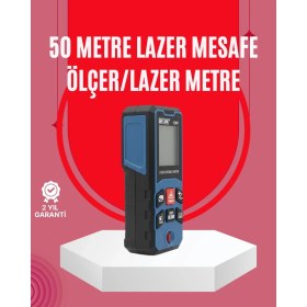 Resim Aylina Mey Ithalat® 50 Metre Lazer Ölçüm Cihazı Alan ve Mesafe Hesaplama 